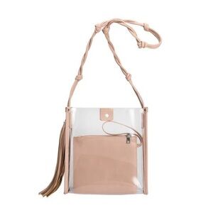 NWT! Melie Bianco Clear Kristy Bag in Blush